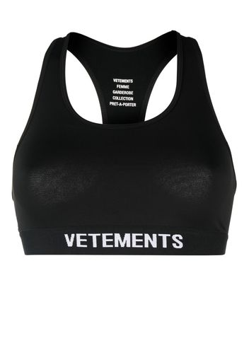 VETEMENTS Reggiseno con logo - Nero