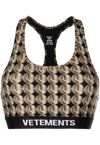 VETEMENTS Reggiseno sportivo con stampa - Nero