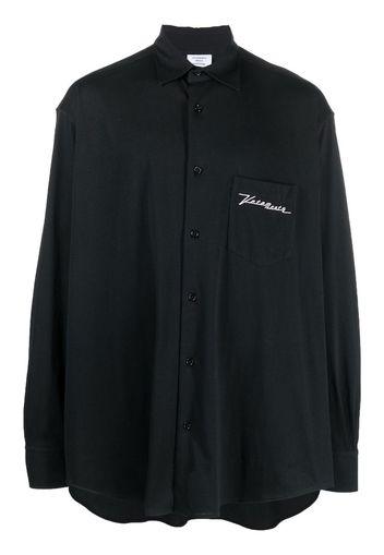 VETEMENTS logo-print long-sleeve shirt - Nero