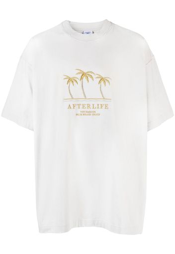 VETEMENTS embroidered Afterlife T-shirt - Bianco