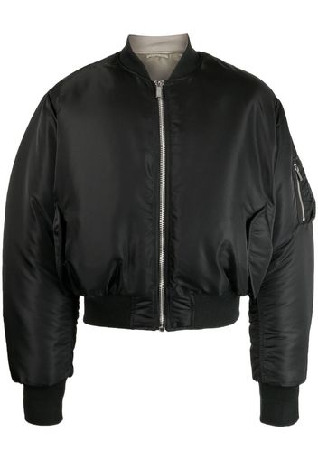 VETEMENTS cropped zipped-up bomber jacket - Nero