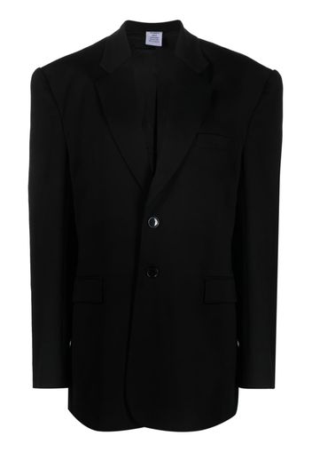 VETEMENTS padded shoulders single-breasted blazer - Nero