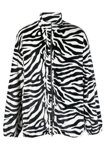 VETEMENTS zebra-pattern zip-fastening coat - Nero