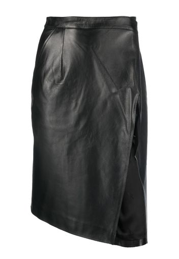 VETEMENTS asymmetric leather skirt - Nero