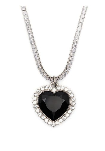 VETEMENTS heart-gem crystal-chain necklace - Argento