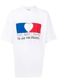 VETEMENTS slogan-print cotton T-shirt - Bianco