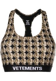 VETEMENTS Reggiseno sportivo con stampa - Nero