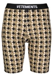 VETEMENTS Shorts da ciclismo con stampa - Oro