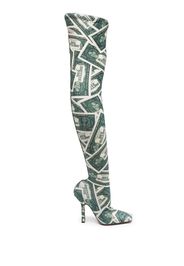 VETEMENTS Million Dollar Boomerang thigh-high 115mm boots - Verde