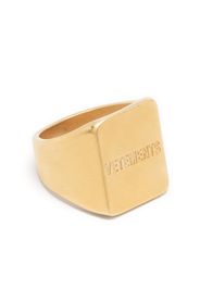 VETEMENTS engraved-logo square ring - Oro