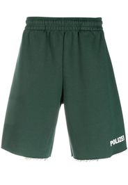 VETEMENTS Polizei raw-edge shorts - Verde