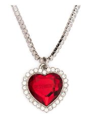 VETEMENTS crystal-embellished heart-pendant necklace - Argento