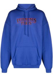 VETEMENTS logo-print cotton hoodie - Blu