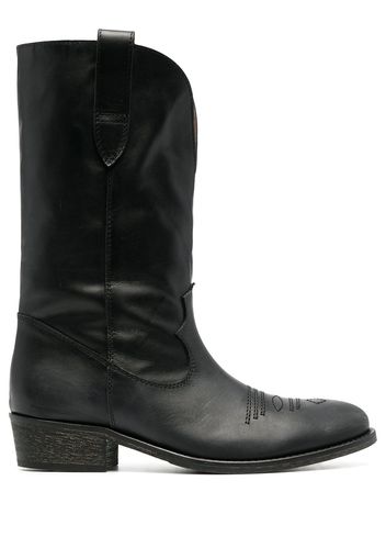 Via Roma 15 leather western-style boots - Nero