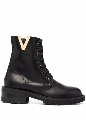 Via Roma 15 embellished lace-up combat boots - Nero