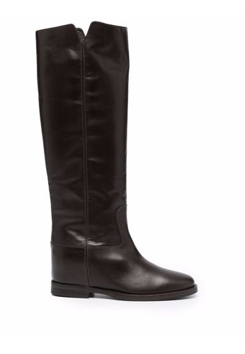 Via Roma 15 cut-out leather boots - Marrone