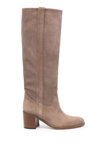 Via Roma 15 suede knee-high boots - Toni neutri