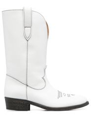 Via Roma 15 stitch-embellished western boots - Bianco