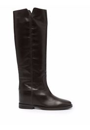 Via Roma 15 cut-out leather boots - Marrone