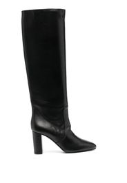 Via Roma 15 calf leather over-knee boots - Nero