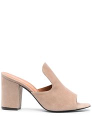 Via Roma 15 block-heel 85mm suede mules - Toni neutri