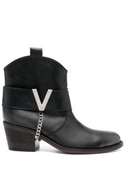 Via Roma 15 70mm leather ankle boots - Nero