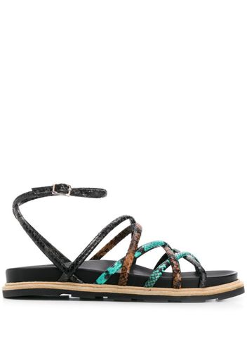 snakeskin-effect flat sandals