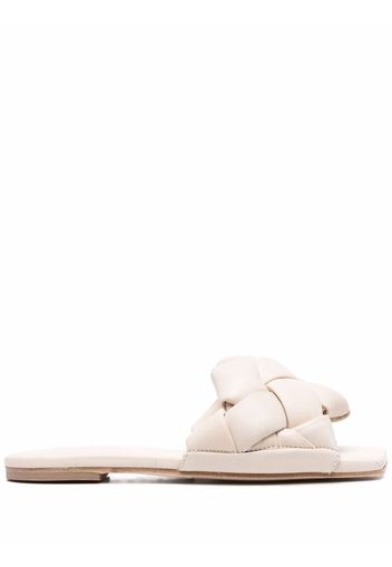 Vic Matie square-toe leather sandals - Toni neutri