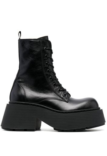 Vic Matie lace-up leather platform boots - Nero