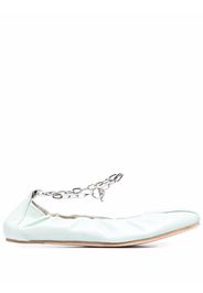 Vic Matie chain-detail leather ballerina shoes - Verde