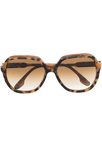 Victoria Beckham Eyewear Occhiali da sole oversize tartarugati - Marrone