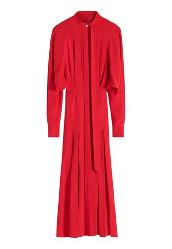 Victoria Beckham long-sleeve pleated shirtdress - Rosso