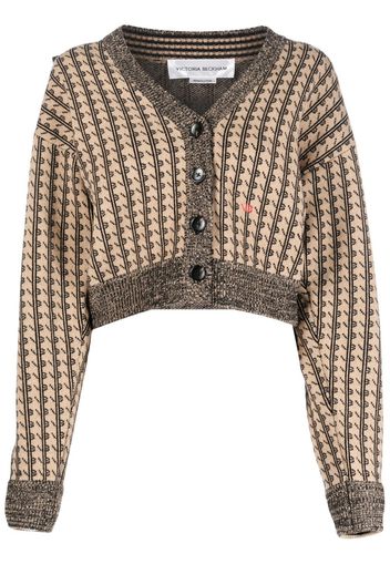 Victoria Beckham merino-wool knit cardigan - Marrone