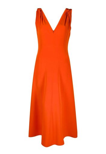 Victoria Beckham twist-shoulder fit-and-flare dress - Arancione