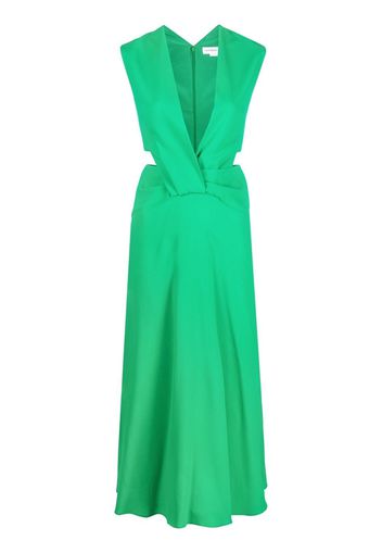 Victoria Beckham Twist Wrap cut-out detail midi dress - Verde