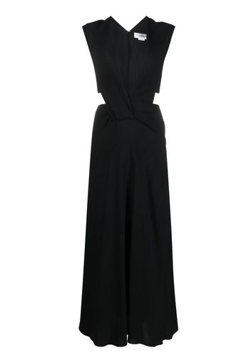 Victoria Beckham Twist Wrap cut-out detail midi dress - Nero