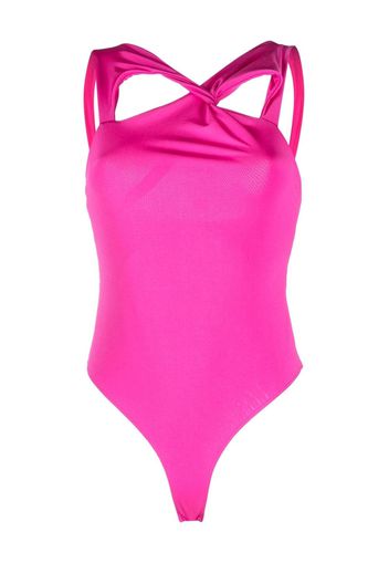 Victoria Beckham Body con design a incrocio - Rosa