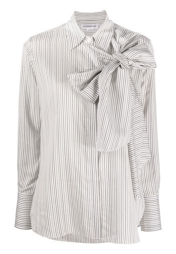 Victoria Beckham striped long-sleeved shirt - Bianco