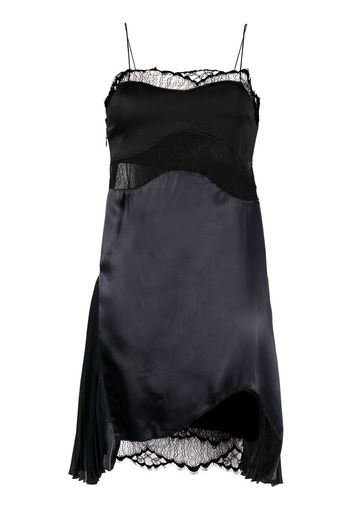 Victoria Beckham lace-detail satin slip dress - Nero