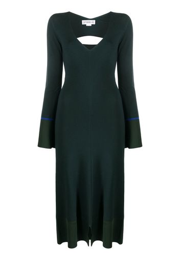 Victoria Beckham cut-out knitted midi dress - Verde