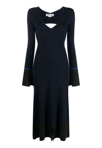 Victoria Beckham cut-out knitted midi dress - Blu