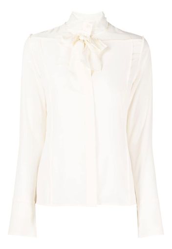 Victoria Beckham pussy-bow silk blouse - Bianco