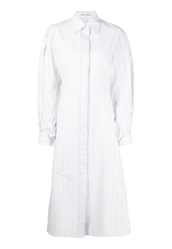 Victoria Beckham vertical-stripe shirt dress - Bianco
