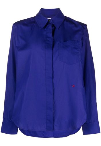 Victoria Beckham cold-shoulder poplin shirt - Viola