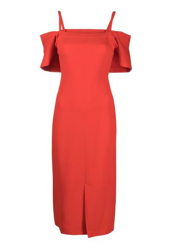 Victoria Beckham Off Shoulder Bandeau midi dress - Rosso