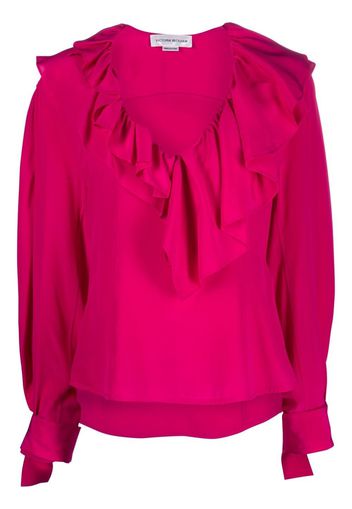 Victoria Beckham ruffled silk blouse - Rosa