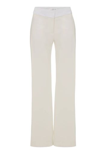 Victoria Beckham panel-detail textured trousers - Bianco