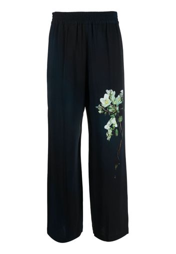 Victoria Beckham floral-print wide-leg trousers - Nero
