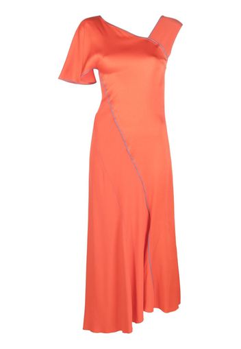 Victoria Beckham single-sleeve asymmetric midi dress - Arancione