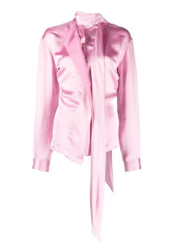 Victoria Beckham Blusa asimmetrica con dettaglio a foulard - Rosa